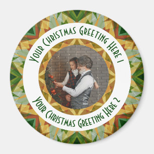 Aangepaste Kerstster Jolly Green Foto Groet Magneet
