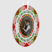 Aangepaste Kerstster Jolly Red Leuke Fotobegroetin Ornament (voorkant)