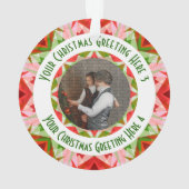 Aangepaste Kerstster Jolly Red Leuke Fotobegroetin Ornament (achterkant)
