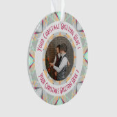 Aangepaste Kerstster Winter Grey Fotogroet Ornament (voorkant)