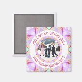 Aangepaste Kerstster Winter Paarse Foto Groet Magneet (Voorkant / Achterkant)