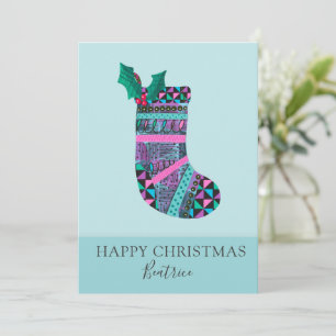 Aangepaste kerstvakantie-Kaart met kerstcadeau Feestdagenkaart