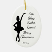 Aangepaste kerstvakantie met slaapstand keramisch ornament (Achterkant)