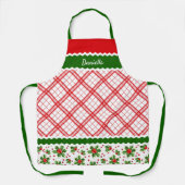 Aangepaste Kerstvakantie Rode bessen Groene Holly Schort (Voorkant)