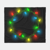 Aangepaste kerstverlichting fleece deken (Voorkant (Horizontaal))