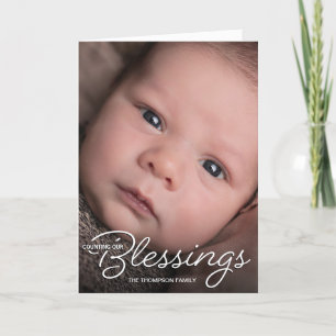 Aangepaste kerstverlichting met Baby Feestdagen Kaart