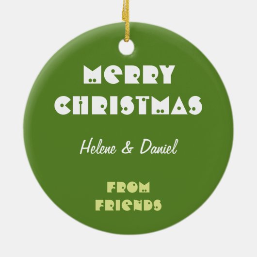 Aangepaste kerstversiering keramisch ornament (Achterkant)