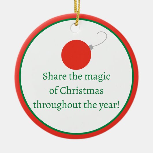 Aangepaste kerstversiering keramisch ornament (Voorkant)