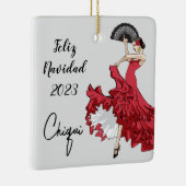 Aangepaste kerstversiering met Flamenco Keramisch Ornament (Rechts)
