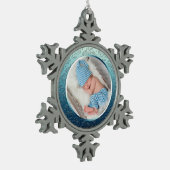 Aangepaste kerstversiering met foto's Snowflake Tin Sneeuwvlok Ornament (Links)