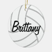 Aangepaste kerstversiering met volleybal keramisch ornament (Links)