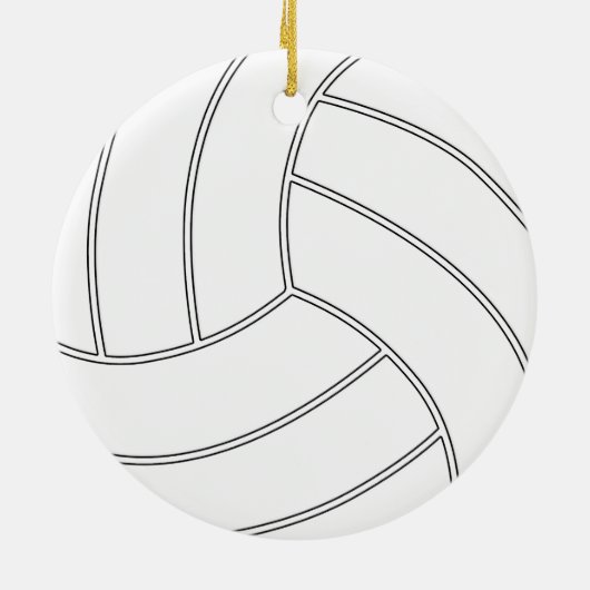 Aangepaste kerstversiering met volleybal keramisch ornament (Achterkant)