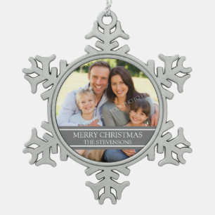 Aangepaste kerstversiering voor de fotoserie tin sneeuwvlok ornament