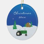 Aangepaste kerstversiering voor tractoren en Barn Keramisch Ornament (Links)