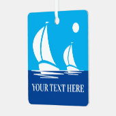 Aangepaste kerstversiering voor zeilboot metalen ornament (Voorkant links)