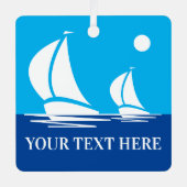 Aangepaste kerstversiering voor zeilboot metalen ornament (Voorkant)