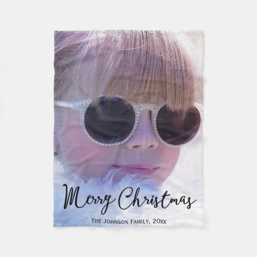 Aangepaste kerstvlinders Voeg foto toe Fleece Deken (Voorkant)