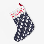 Aangepaste kerstvoorraad met engelpatroon kleine kerstsok (Achterkant (Hangend))