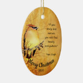 Aangepaste kerstWaterverf Cedar Waxing Keramisch Ornament (Rechts)