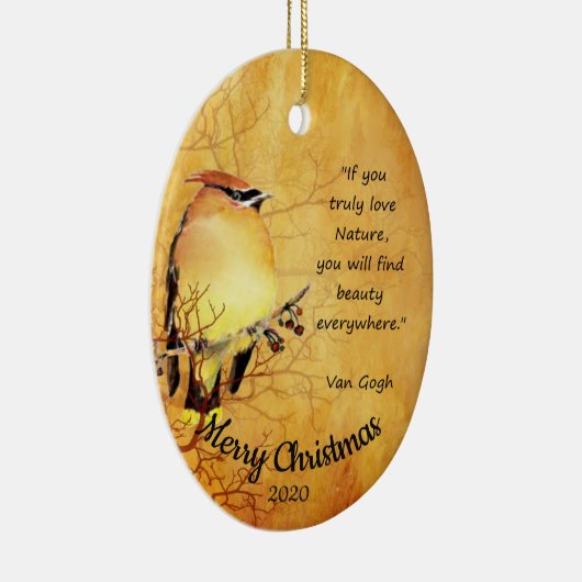 Aangepaste kerstWaterverf Cedar Waxing Keramisch Ornament (Rechts)