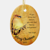 Aangepaste kerstWaterverf Cedar Waxing Keramisch Ornament (Achterkant)