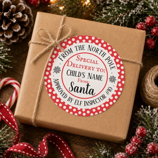Aangepaste kerstworkshop ronde sticker
