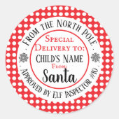 Aangepaste kerstworkshop ronde sticker (Voorkant)