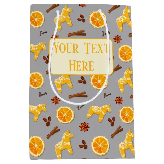 Aangepaste kerstzak van papier met gemberkoek medium cadeauzakje (Voorkant)