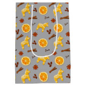 Aangepaste kerstzak van papier met gemberkoek medium cadeauzakje (Achterkant)