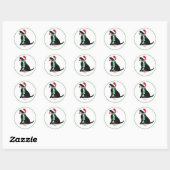 Aangepaste kerstzwarte labrador Holiday Dog Ronde Sticker (Vel)