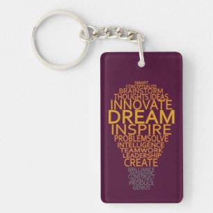Aangepaste ketting van Inspirerend lichte lamp Sleutelhanger
