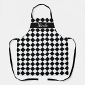 Aangepaste keuken met zwarte en witte ingedrukte p schort (Voorkant)