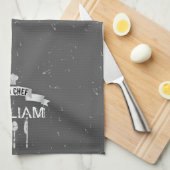 Aangepaste keukenhanddoek Chef grijs (Quarter Fold)