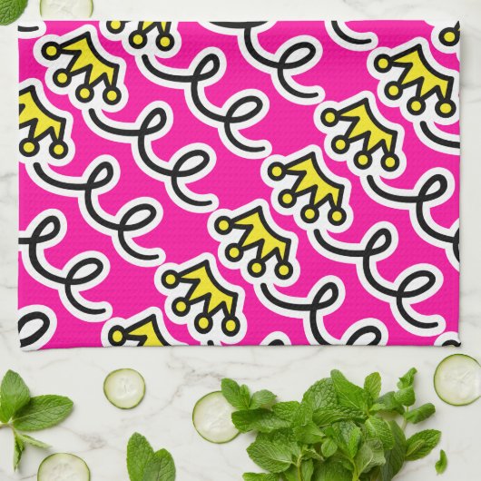 Aangepaste keukenhanddoek met prinseskroon (Gevouwen)