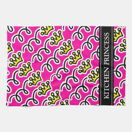 Aangepaste keukenhanddoek met prinseskroon (Horizontaal)