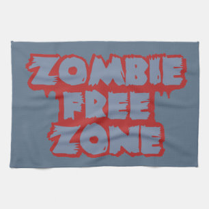 Aangepaste keukenhanddoek voor Zombie Free Zone