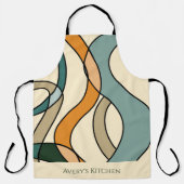 Aangepaste keukennaam Boho Abstract Mid Century Ca Schort (Voorkant)