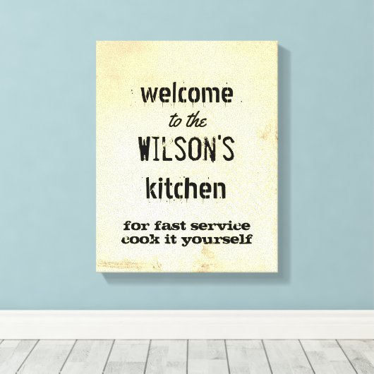 aangepaste keukenquote canvas wand (Insitu (Houten vloer))