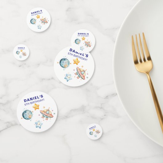 Aangepaste Kids Verjaardag Space-thema Confetti (Groep)