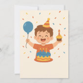 Aangepaste Kids Verjaardag Uitnodiging met Foto (Achterkant)