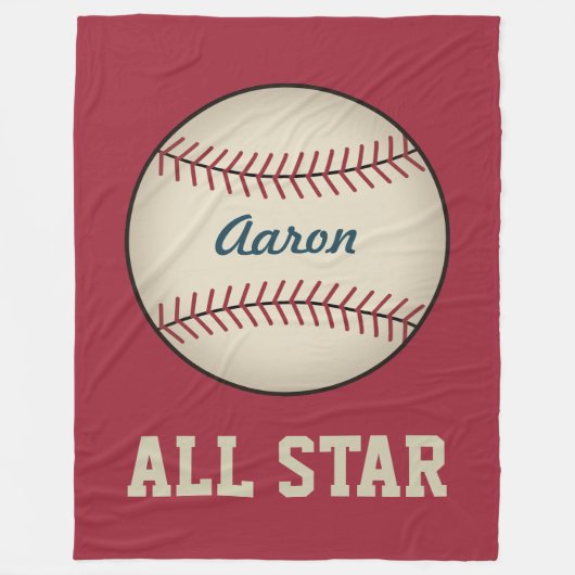 Aangepaste  Kinder Baseball Fleece Blanket (Voorkant)
