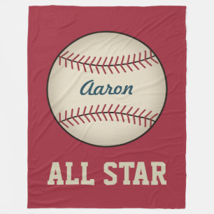 Aangepaste Kinder Baseball Fleece Blanket Deken