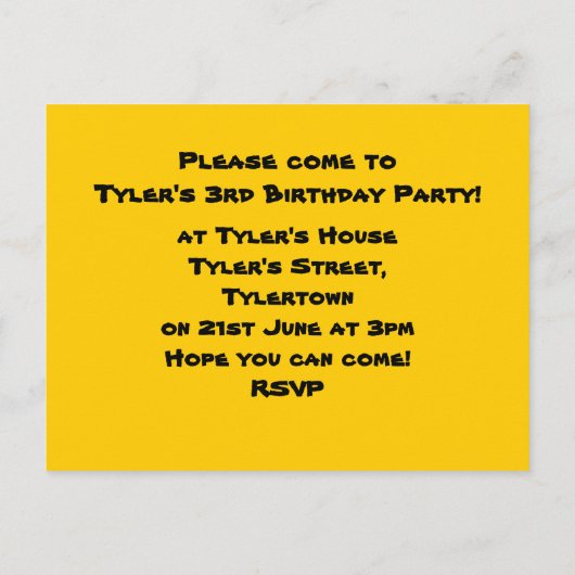 Aangepaste Kinder Fire Truck Party Uitnodigen Uitnodiging Briefkaart (Achterkant)