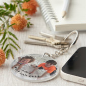 Aangepaste Kinder foto Beste vader ooit op maat Sleutelhanger (Voorkant Rechts)