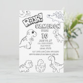 Aangepaste Kinder Kleurende Dinosaurus voor Jongen Kaart (Staand voorkant)