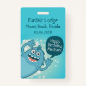 Aangepaste Kinder monster-tekstbadges Badge (Achterkant)