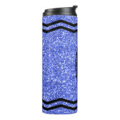 Aangepaste Kinder naam Blue Glitter Crayon Drink T Thermosbeker (Gedraaid links)