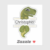 Aangepaste Kinder naam Cute Dinosaur Sticker (Vel)
