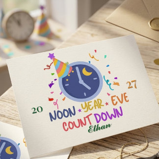 Aangepaste kinder Nieuwjaarsdag Countdown-ansichtk Briefkaart