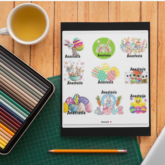 Aangepaste Kinder paaswijn-Sticker Sticker